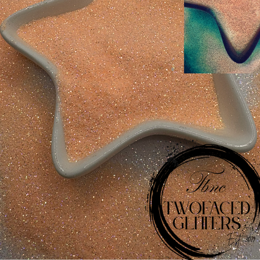 Sea Melon: glow glitter mix crafting supplies glitter, resin supplies, resin glitter, .5oz wt. glow uv activated Peach glow