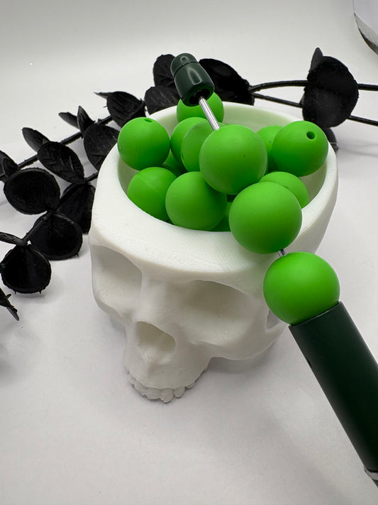 Silicone Green bead, 15mm beads for pens, beading supplies, beading, pvc silicone beads