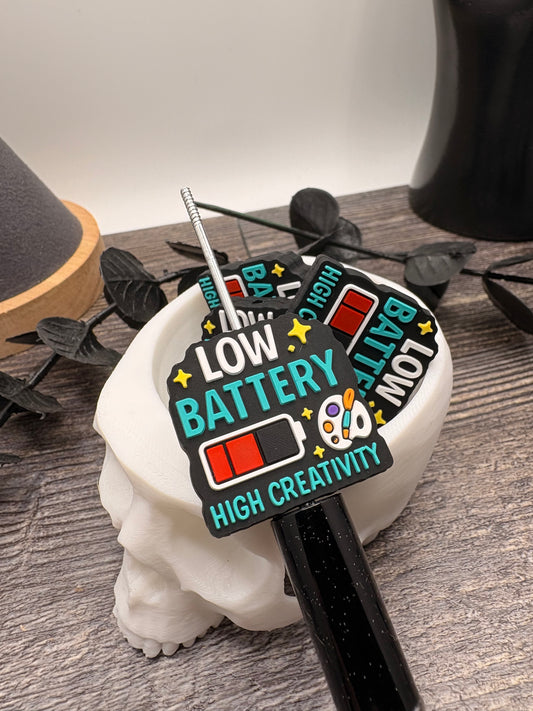 Low Battery Bead,  Silicone focal, silicone bead for pens, crafting beads, supply, focal, silicone bead 29.5mm