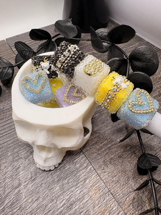 Sugar Cube Beads Fancy: 17mm color mix beads, 5pc