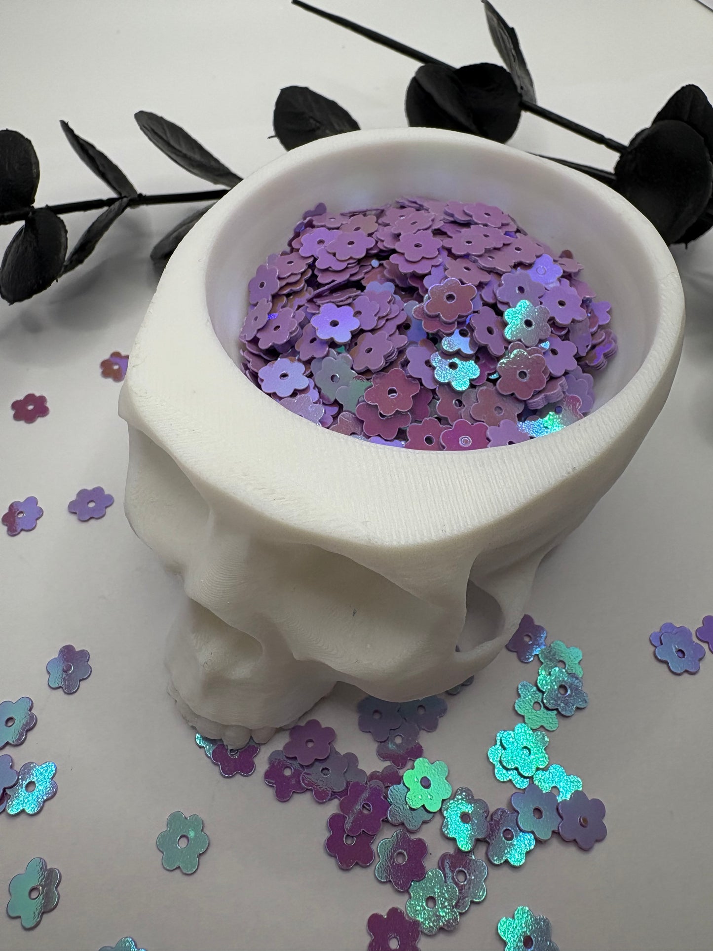 Purple Passion flower sequins, floral sequins, resin fillers, crafting supplies, resin sequins, flower nail accessories .5oz