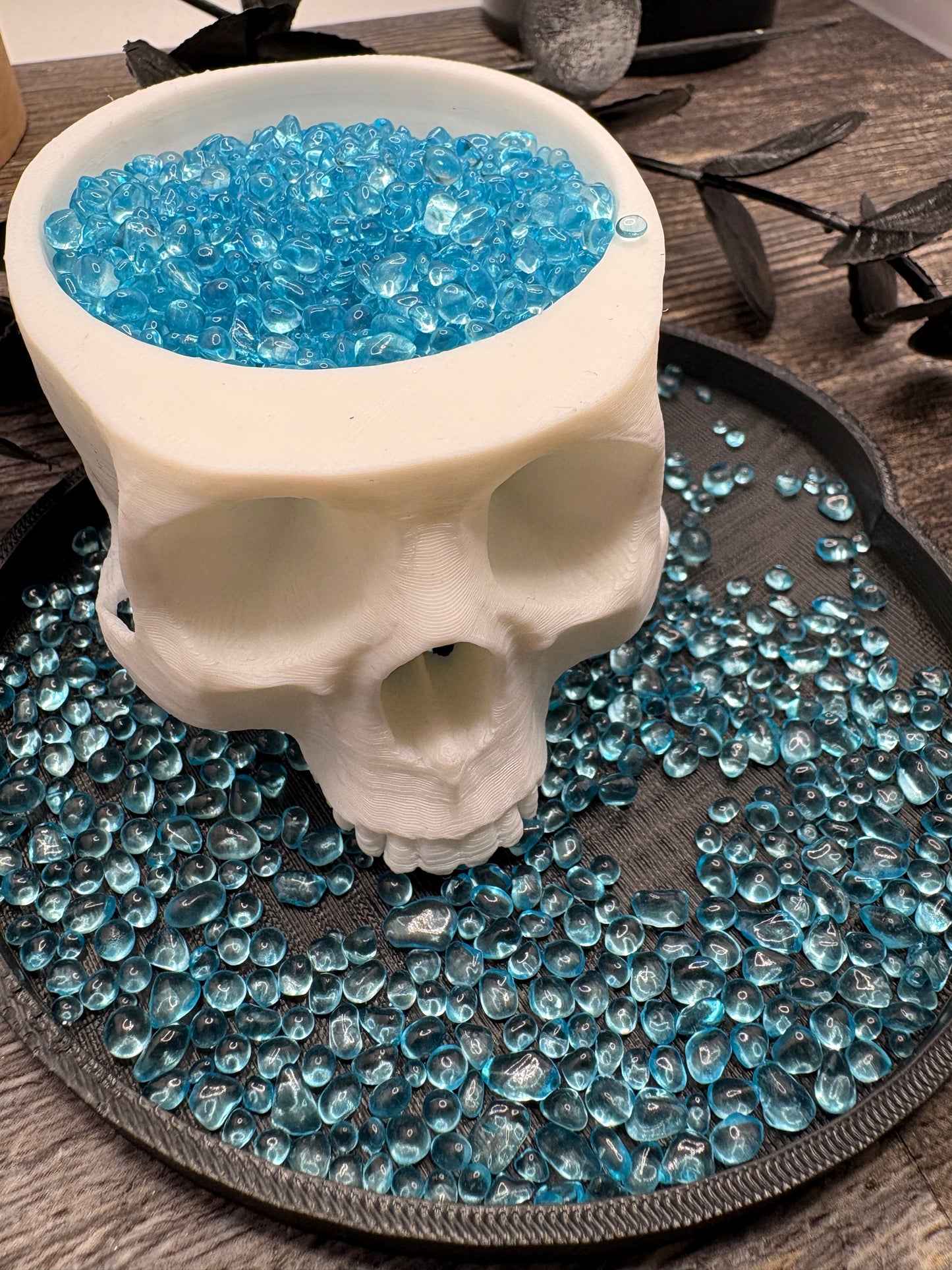 Freeform Glass Bead Filler: No Hole, Blue Transparent 1oz Wt.