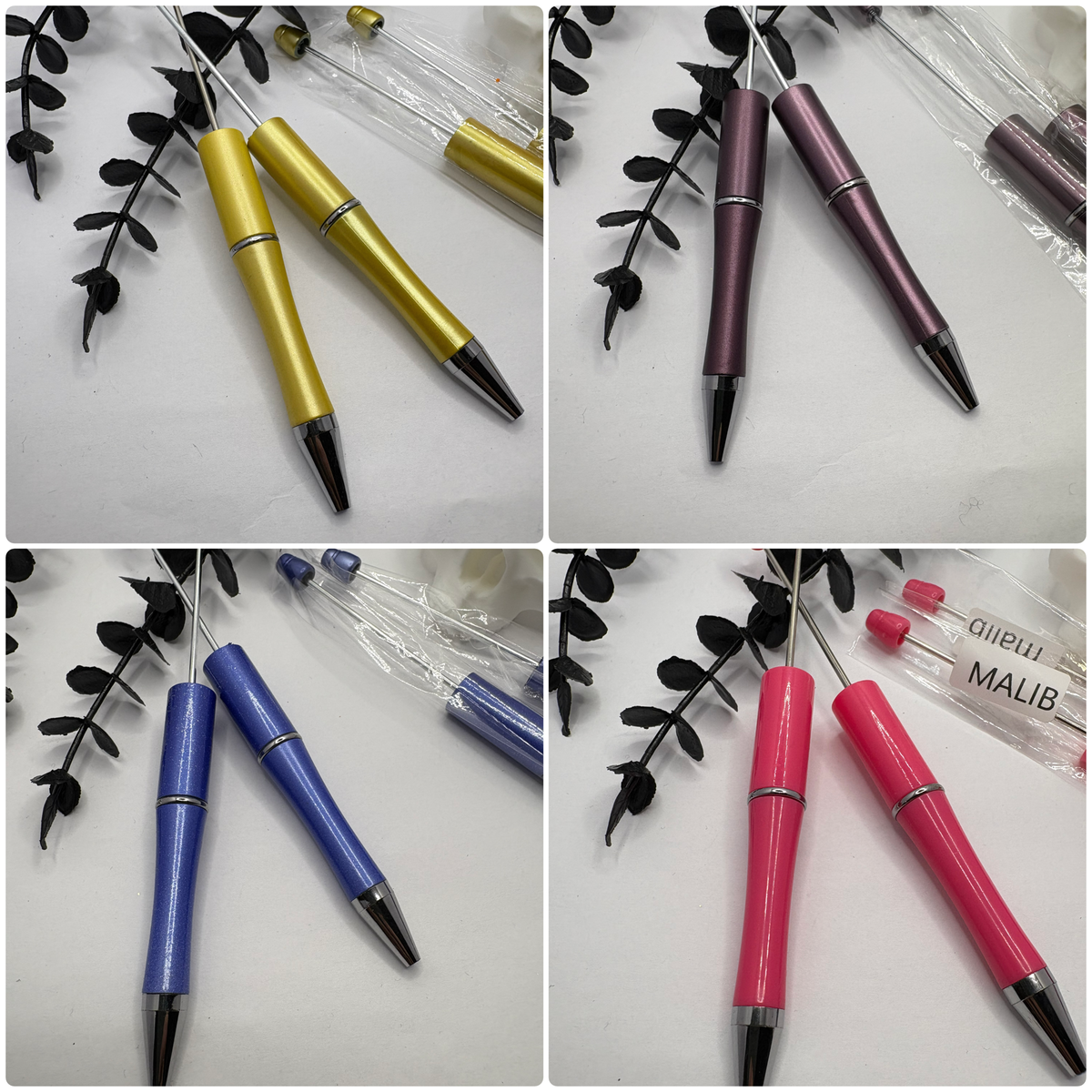 Beadable pen blanks, Beadable black ink, pen for silicone beads, for acrylic beads, pens for crafting, beadable blanks supplies