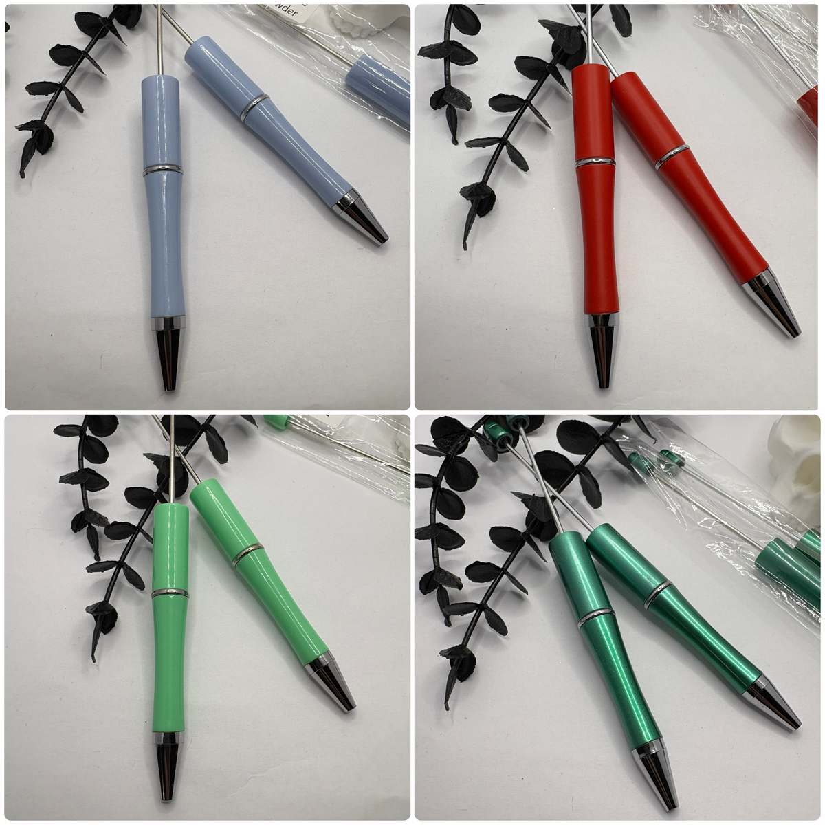 Beadable pen blanks, Beadable black ink, pen for silicone beads, for acrylic beads, pens for crafting, beadable blanks supplies