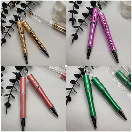 Beadable pen blanks, Beadable black ink, pen for silicone beads, for acrylic beads, pens for crafting, beadable blanks supplies