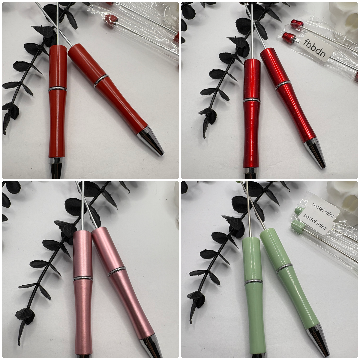Beadable pen blanks, Beadable black ink, pen for silicone beads, for acrylic beads, pens for crafting, beadable blanks supplies