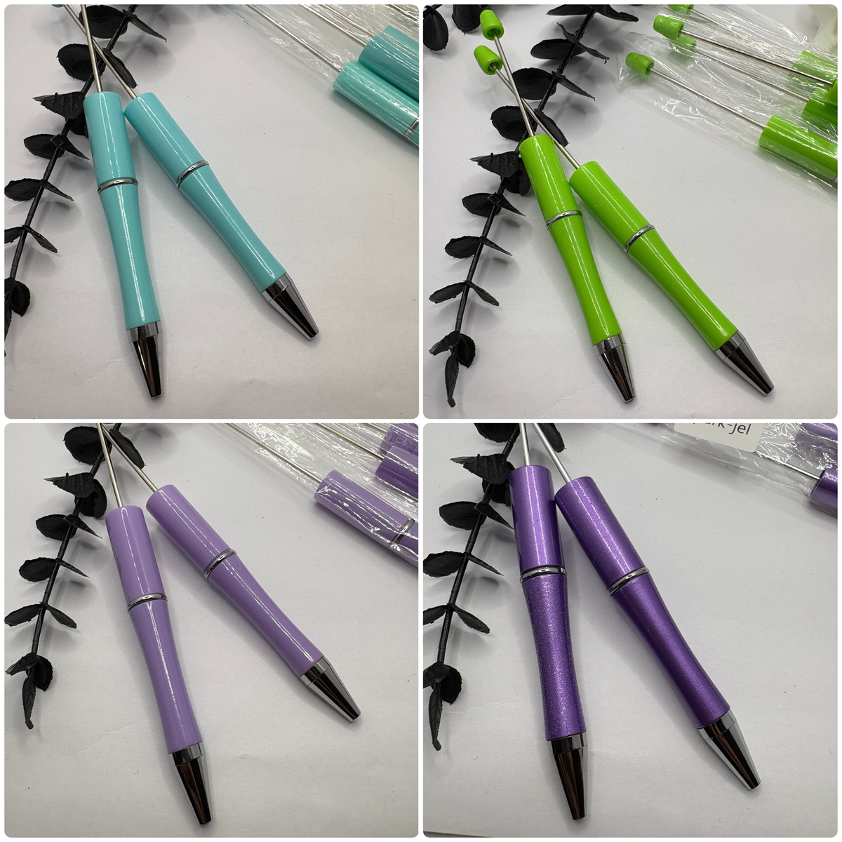 Beadable pen blanks, Beadable black ink, pen for silicone beads, for acrylic beads, pens for crafting, beadable blanks supplies