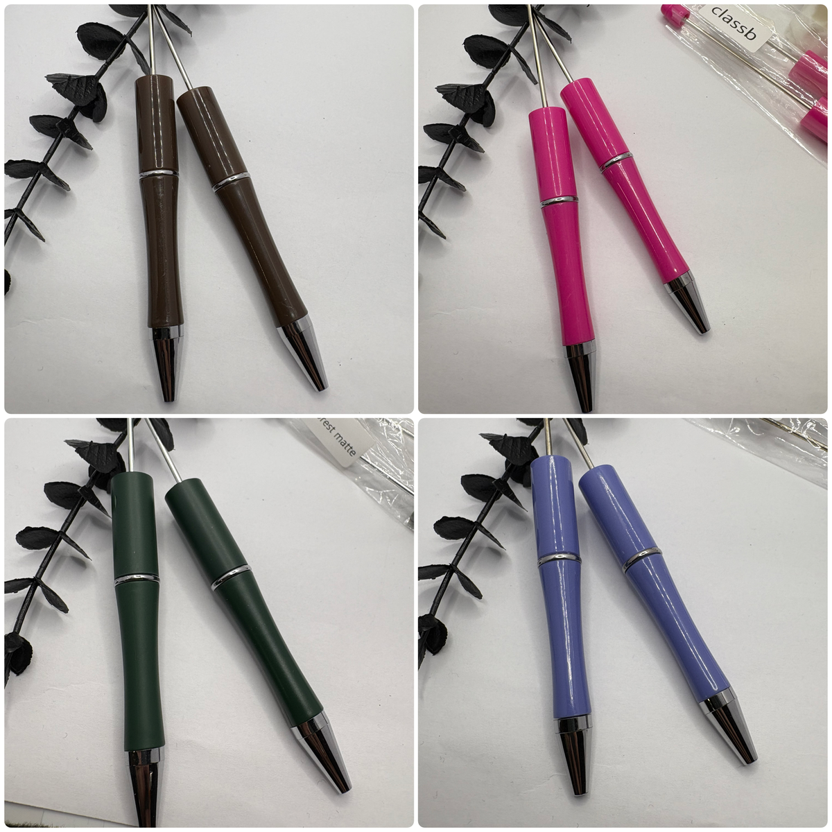 Beadable pen blanks, Beadable black ink, pen for silicone beads, for acrylic beads, pens for crafting, beadable blanks supplies