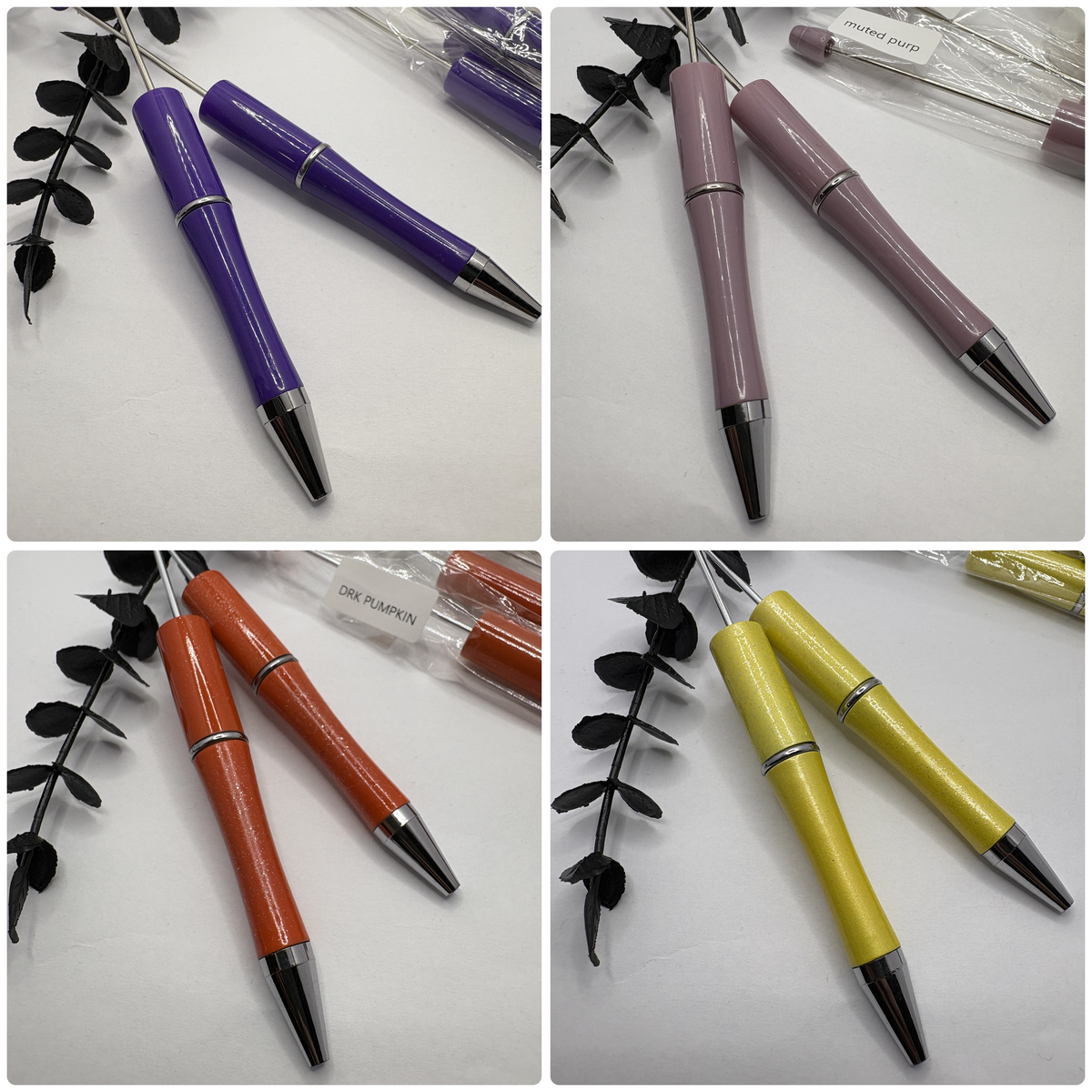 Beadable pen blanks, Beadable black ink, pen for silicone beads, for acrylic beads, pens for crafting, beadable blanks supplies