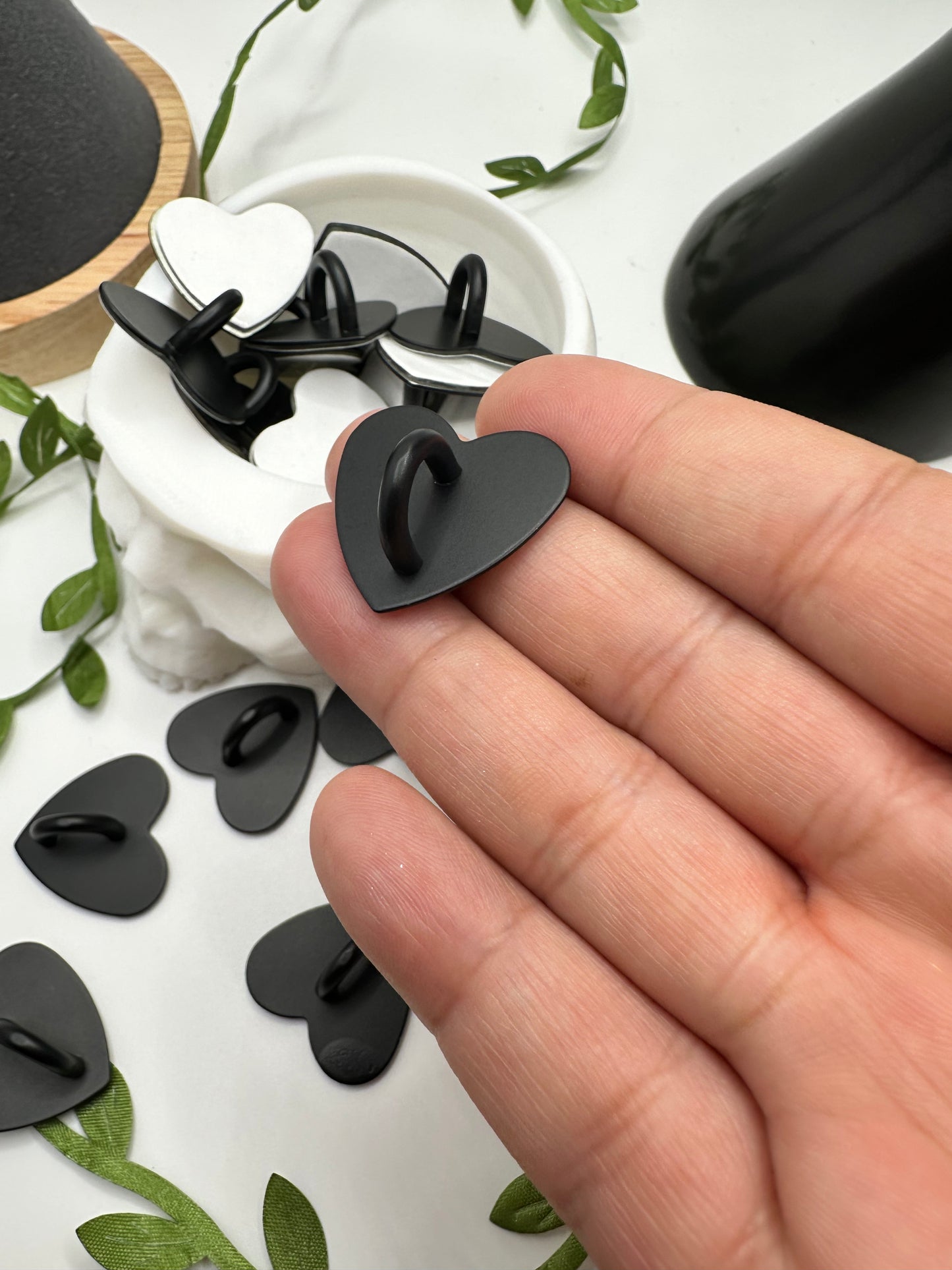 Adhesive phone charm holder, metal charm base, adhesive attachment for phone or case for charms 1pc 24mm