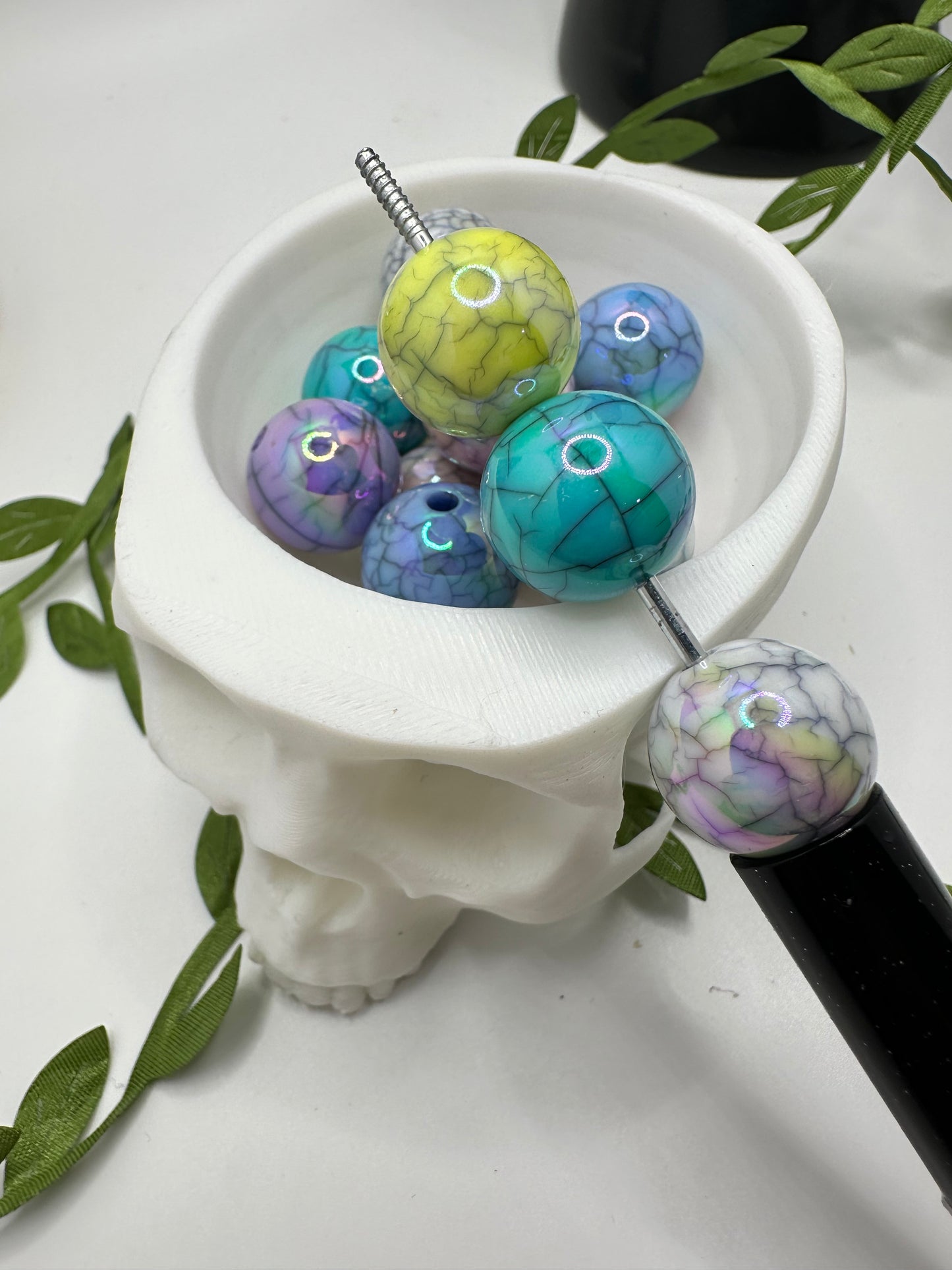 Dragon Egg Crackle bubblegum bead, acrylic 15.5mm beads for pens, beading supplies, beading, mixed color
