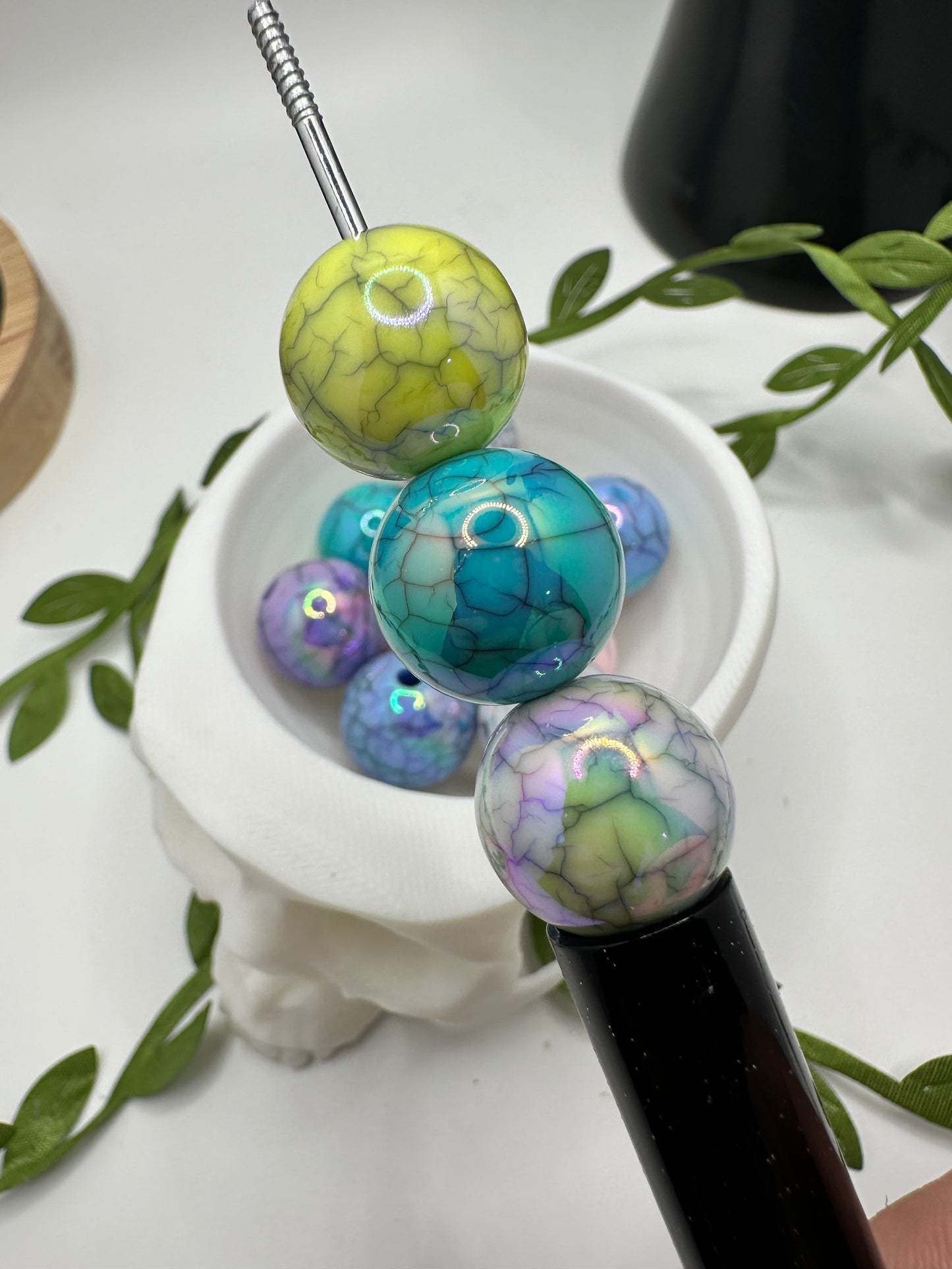 Dragon Egg Crackle bubblegum bead, acrylic 15.5mm beads for pens, beading supplies, beading, mixed color