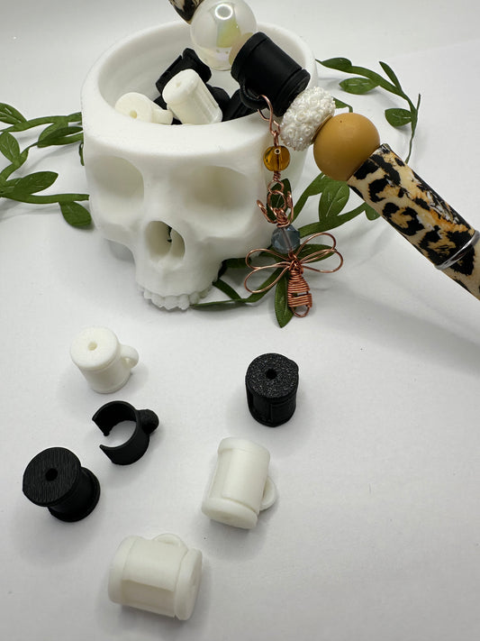 Charm Spinner bead findings, bead interchangeable 3d printed bead charms, designed by TBNC, 5pc, 15mm