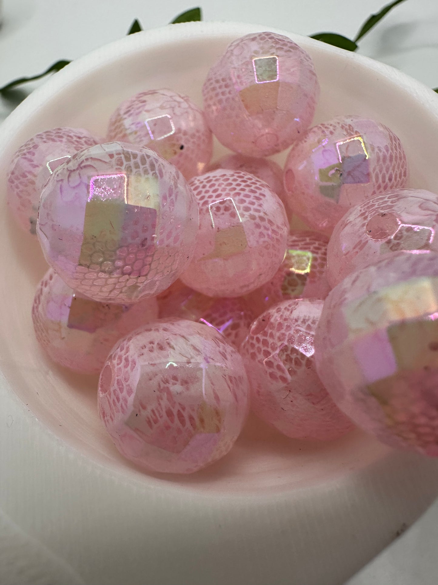 Pink Lace bubblegum bead, acrylic 15mm beads for pens, beading supplies, beading, Powder Pink