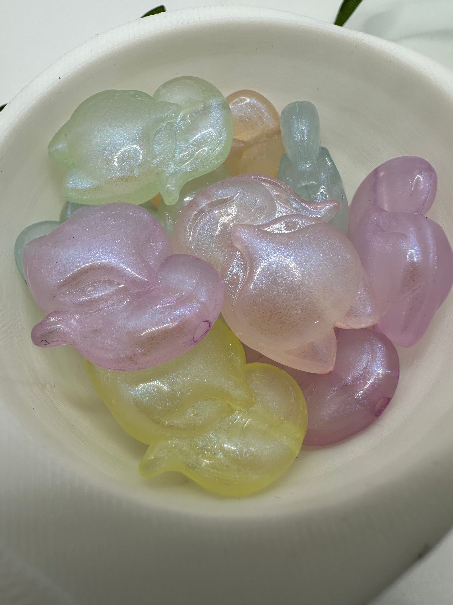 Iridescent multicolor Fox bead, acrylic 25mm beads for pens, beading supplies, beading, 5pc bag