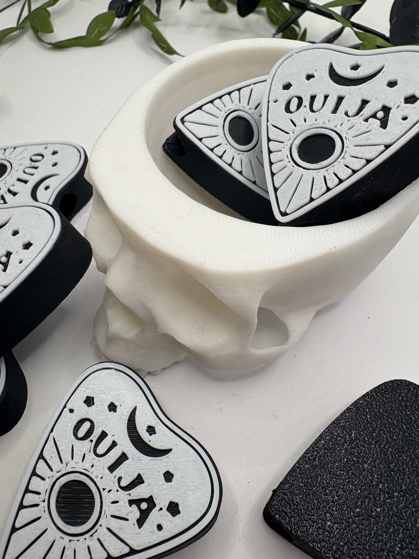 Oujia planchette Straw topper beads, straw accessory, bead supplies, keychain beads, big bead, single side printed 1.5in