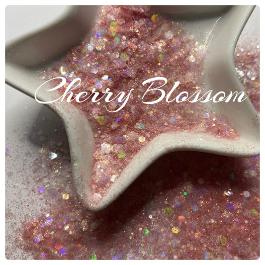 Cherry Blossom: holo-chunky glitter mix, crafting supplies glitter, custom mix, resin supplies, resin glitter, mix holo glitter