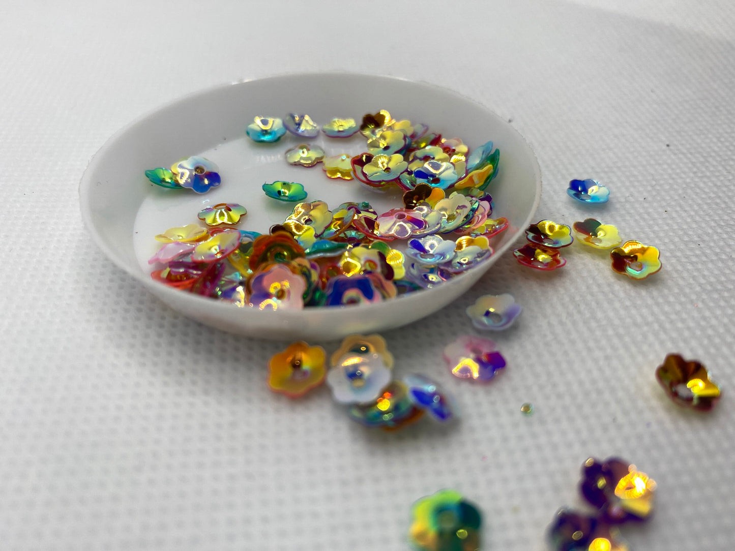 Multi colored holographic flower sequins, floral sequins, resin fillers, crafting supplies, resin sequins, flower nail accessories