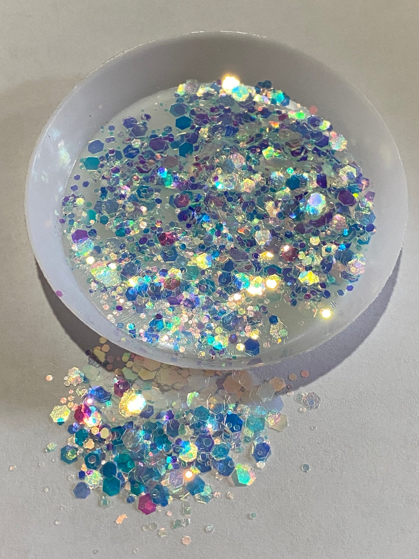 Ice Queen: holo-chunky glitter mix, crafting supplies glitter, custom mix, resin supplies, resin glitter, white and blue glitter