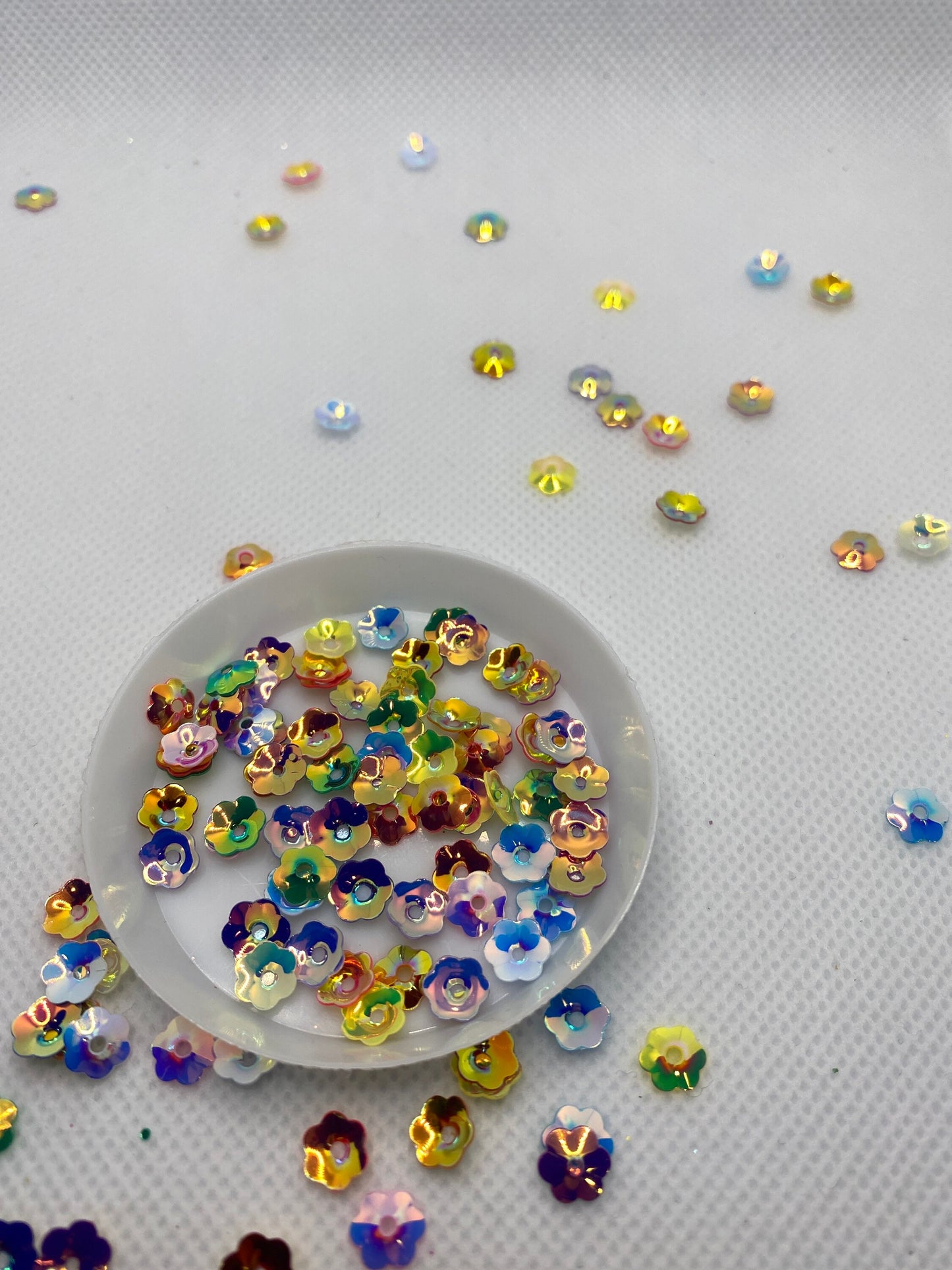 Multi colored holographic flower sequins, floral sequins, resin fillers, crafting supplies, resin sequins, flower nail accessories
