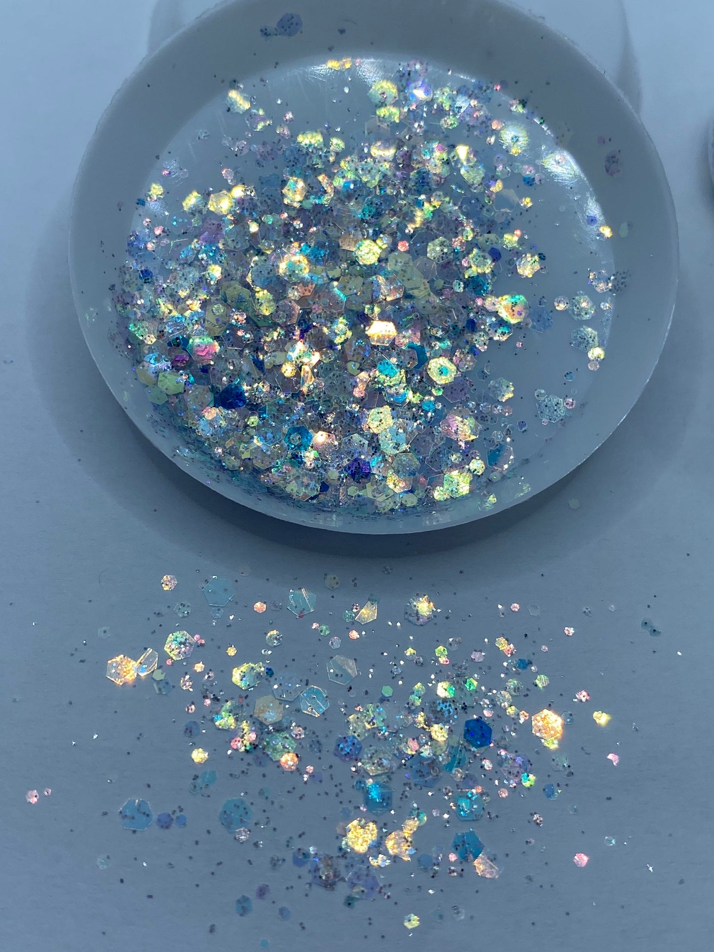 Alice Blue: holo-chunky glitter mix, crafting supplies glitter, custom mix, resin supplies, resin glitter, mix holo glitter