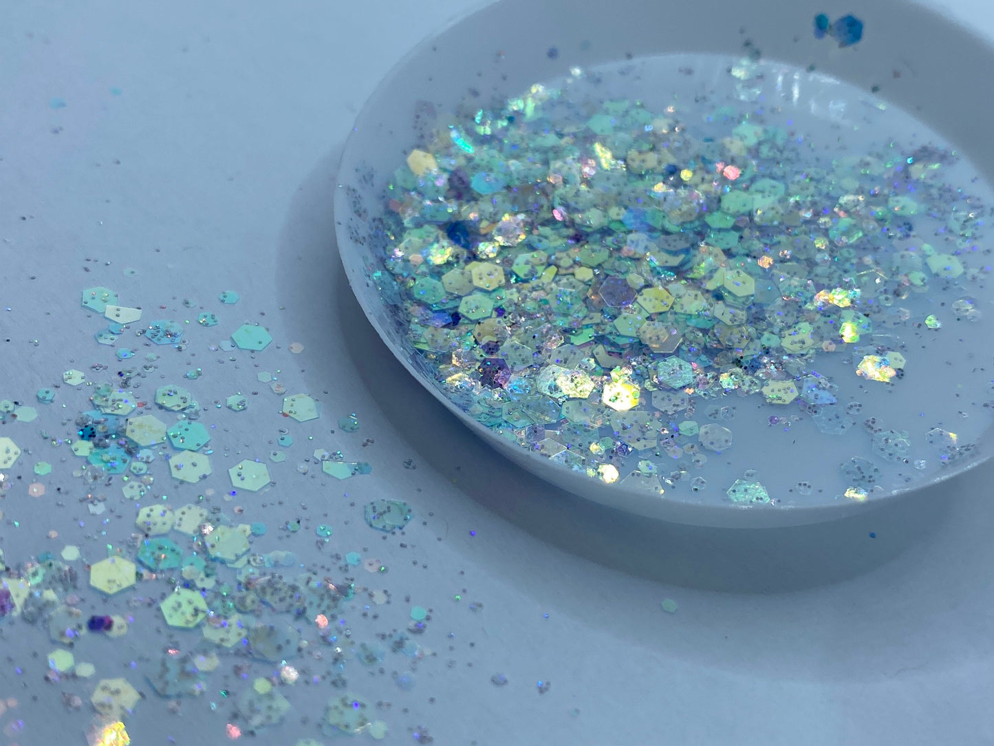 Alice Blue: holo-chunky glitter mix, crafting supplies glitter, custom mix, resin supplies, resin glitter, mix holo glitter