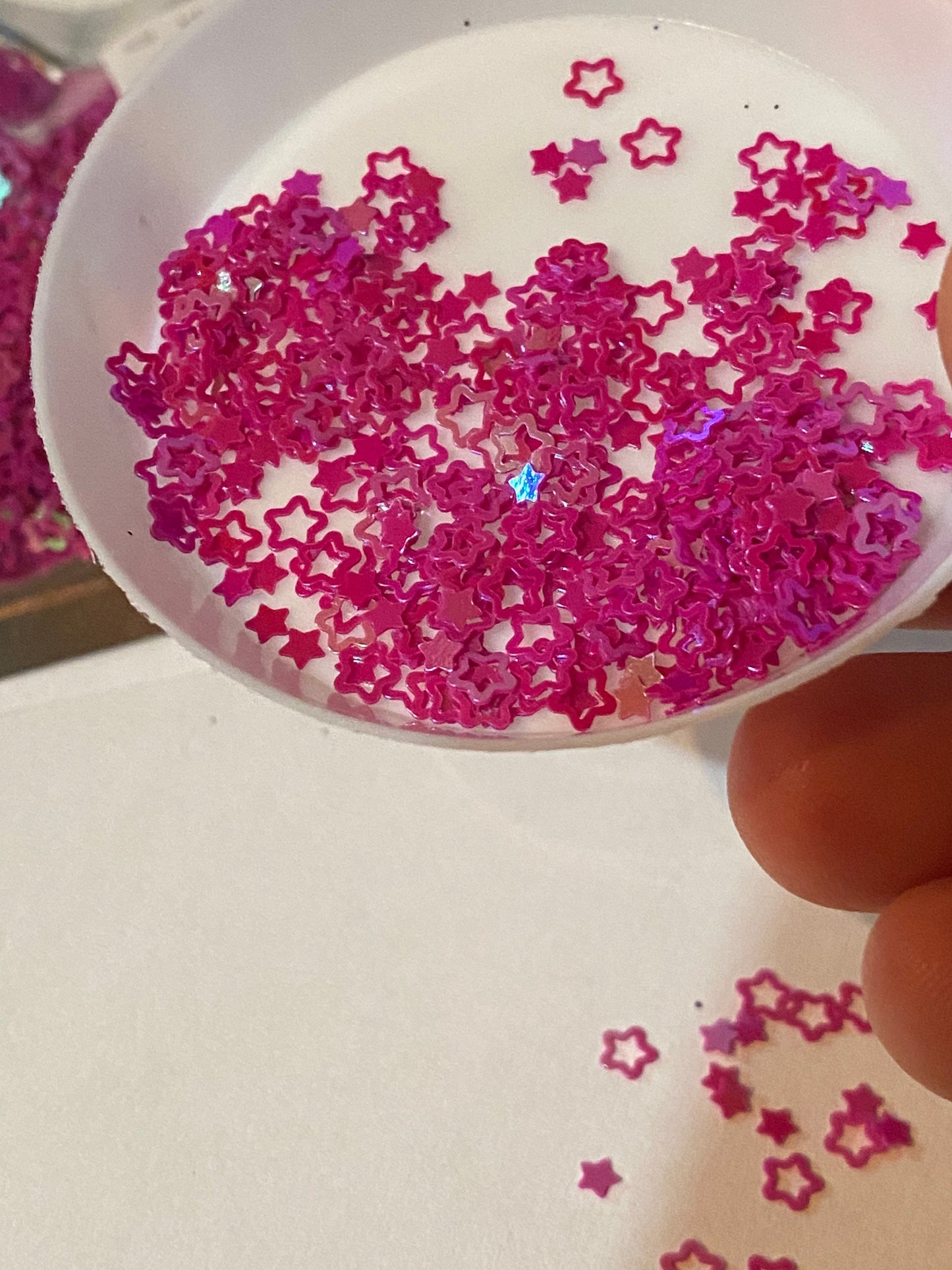 holographic star sequins, deep pink star sequins, resin fillers, crafting supplies, resin sequins, filler holo nail accessories, epoxy