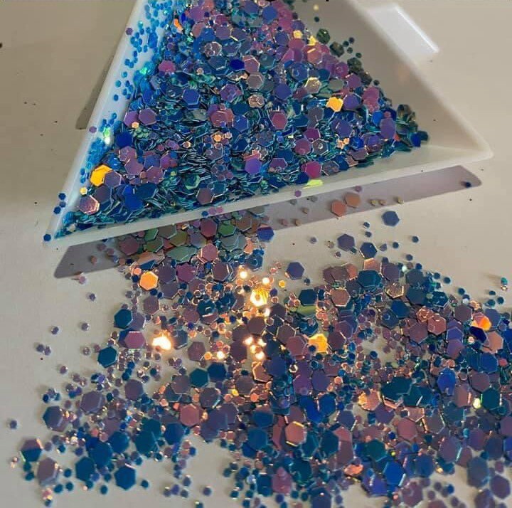 Blue Dream: color shifting chunky glitter mix, blue color shifting glitter, custom mix, resin glitter, crafting