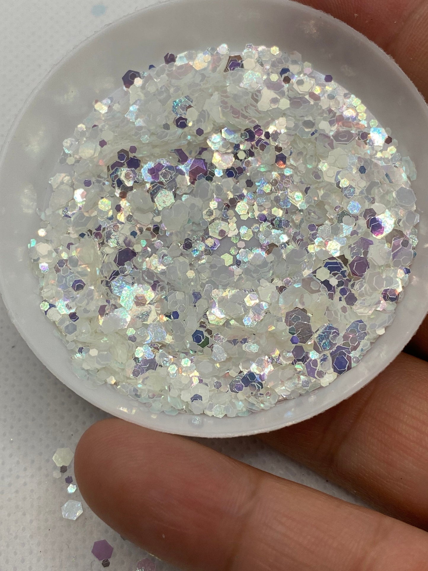Frosty: holo-chunky glitter mix, crafting supplies glitter, custom mix, resin supplies, resin glitter, crafting, opal holo glitter
