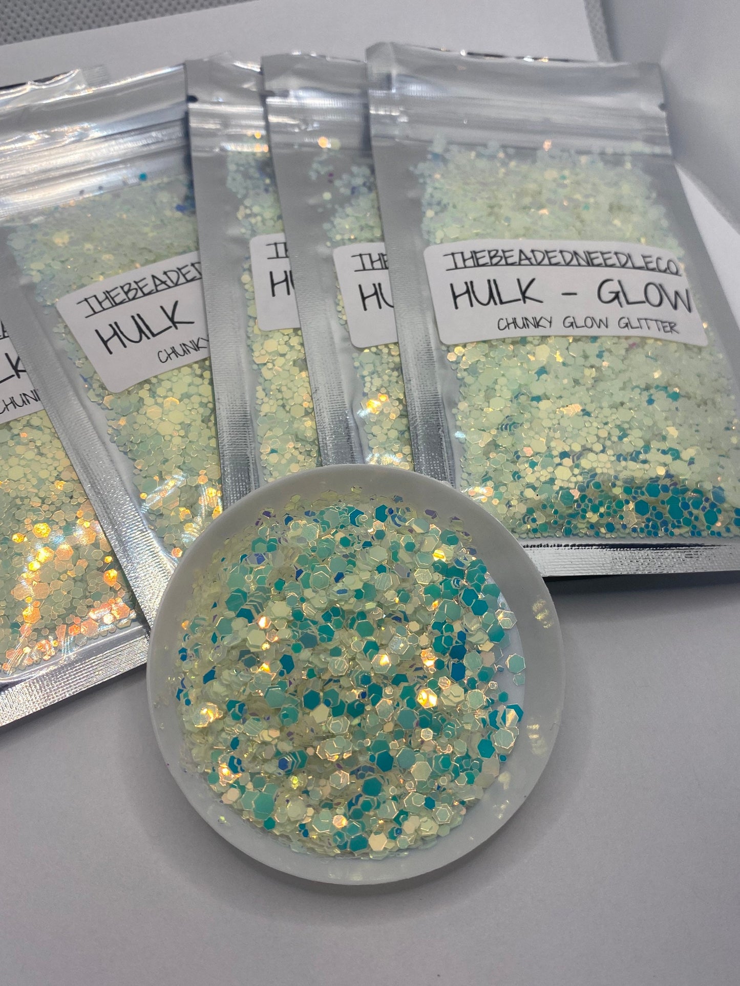 HULK-GLOW: glow chunky glitter mix, crafting supplies glitter, custom mix, resin supplies, resin glitter, mix holo glitter 15g