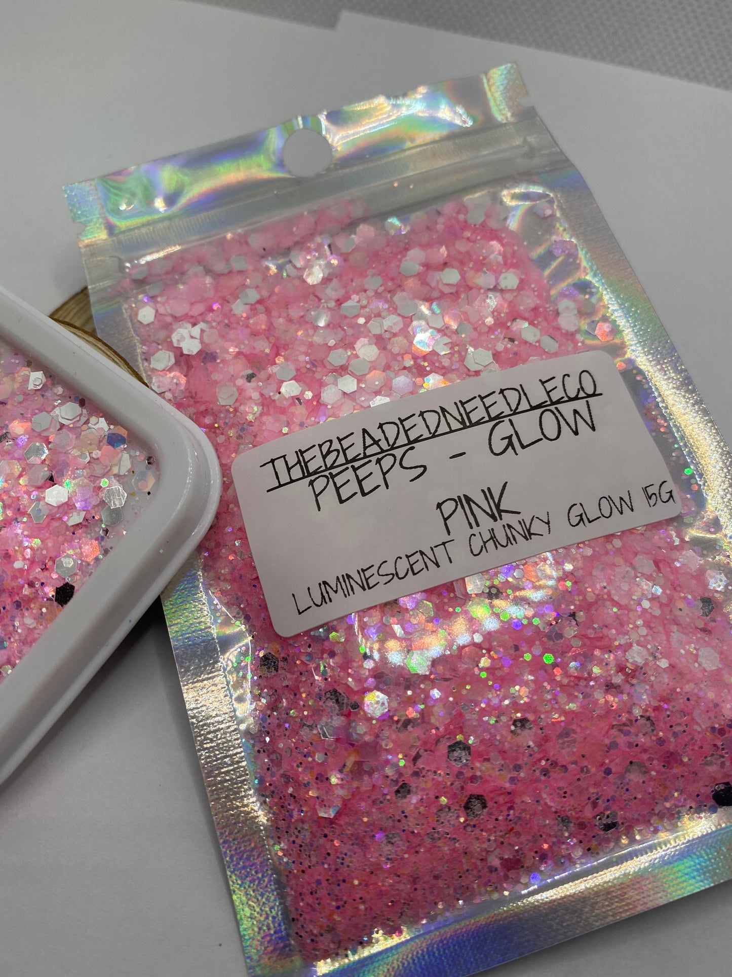 Peeps pink -GLOW: glow chunky glitter mix, crafting supplies glitter, custom mix, resin supplies, resin glitter, mix holo glitter 15g