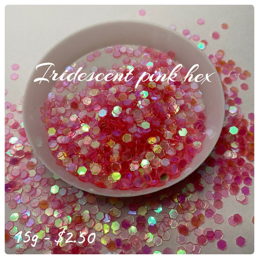 iridescent hex shape sequins, holo pink hexagon sequins, resin filler, crafting supplies, resin sequins, filler nail accessories, epoxy 15g