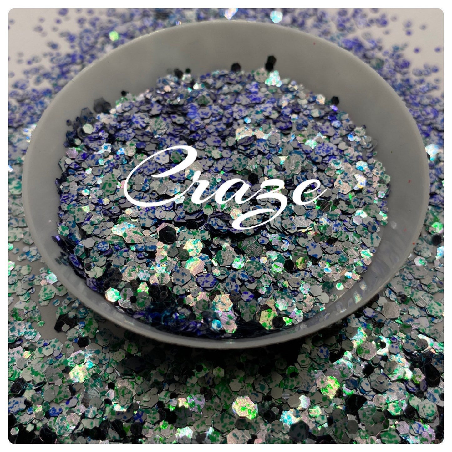 Craze: two color chunky glitter mix, crafting supplies glitter, custom mix, resin supplies, resin glitter, silver green glitter