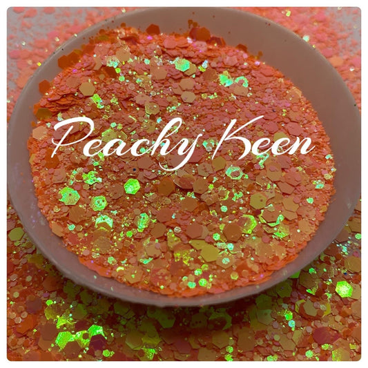 Peachy-Keen: holo-chunky glitter mix, crafting supplies glitter, custom mix, resin supplies, resin glitter, mix holo glitter