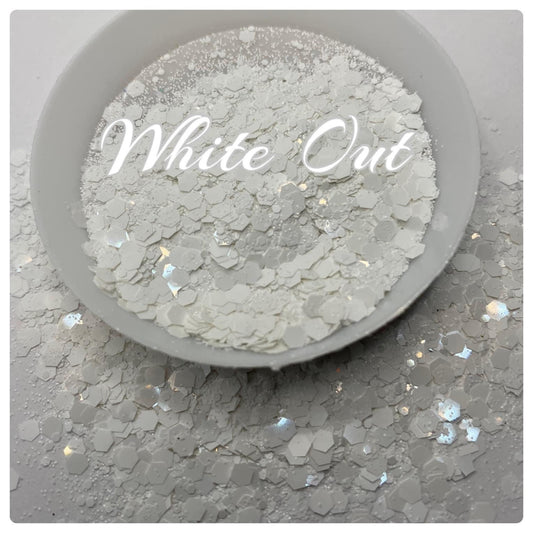 White-out:chunky sequins glitter mix, colored glitter, gloss mix glitter hexagon chunky, resin glitter, crafting