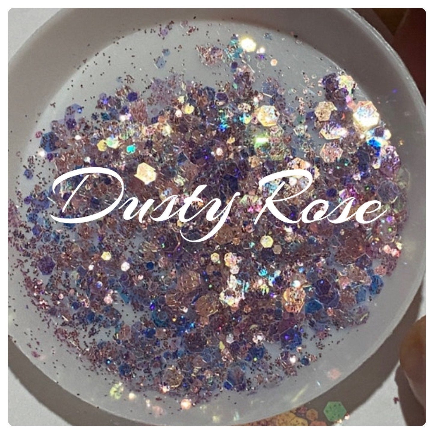 Dusty Rose: holo-chunky glitter mix, crafting supplies glitter, custom mix, resin supplies, resin glitter, crafting, pink holo glitter