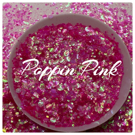 Poppin Pink: chameleon holo-chunky glitter mix, crafting supplies glitter, custom mix, resin supplies, resin glitter, mix holo glitter