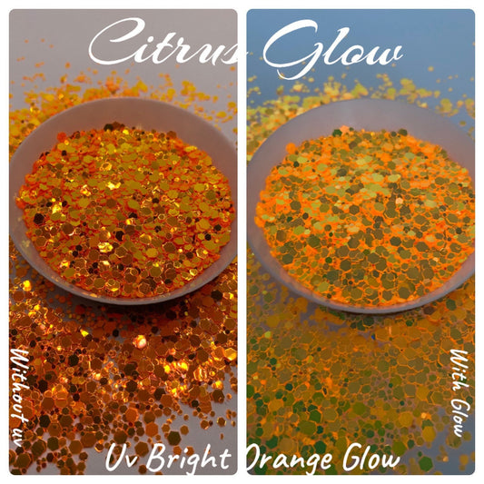 Citrus-GLOW: glow chunky glitter mix, crafting supplies glitter, custom mix, resin supplies, resin glitter, mix holo glitter 15g