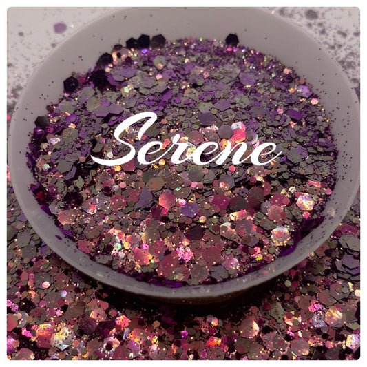 Serene: Chameleon chunky glitter mix, crafting supplies glitter, custom mix, resin supplies, resin glitter, glitter