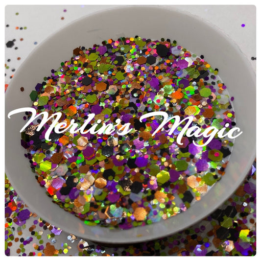 Merlin’s Magic: holographic chunky glitter mix, crafting supplies glitter, custom mix, resin supplies, resin glitter, glitter
