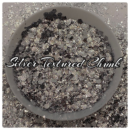 Honeycomb Silver textured chunky metallic, high quality polyester embossed chunky, resin glitter, tumbler chunky glitter, solvent resistant,