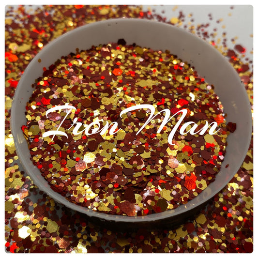 Iron man inspired: metallic -chunky glitter mix, crafting supplies glitter, custom mix, resin supplies, resin glitter, crafting, metallic