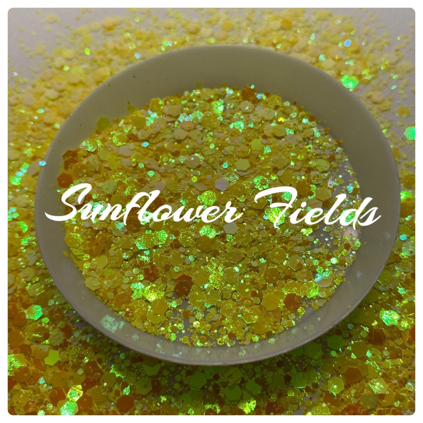 Sunflower Fields: holo-chunky glitter mix, crafting supplies glitter, custom mix, resin supplies, resin glitter, mix holo glitter