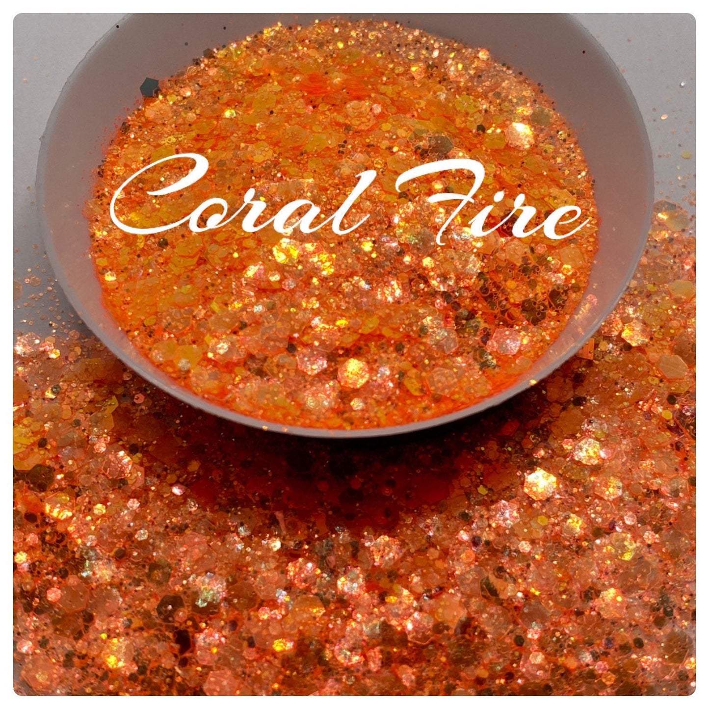 Coral fire: holo-chunky glitter mix, crafting supplies glitter, custom mix, resin supplies, resin glitter, mix holo glitter