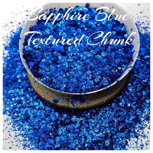 Sapphire blue textured chunky metallic, high quality polyester embossed chunky, resin glitter, tumbler chunky glitter, solvent resistant,