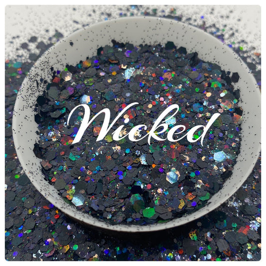 Wicked: Chameleon color shifting chunky glitter mix, black blues,purples color shifting glitter, custom mix, resin glitter, crafting