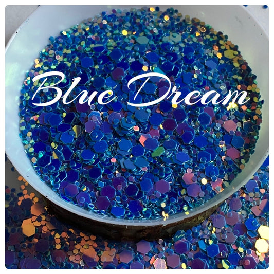 Blue Dream: color shifting chunky glitter mix, blue color shifting glitter, custom mix, resin glitter, crafting