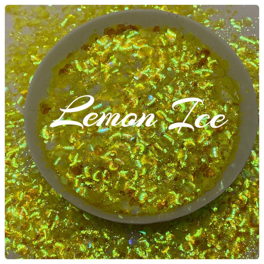 Lemon Ice: chameleon holo-chunky glitter mix, crafting supplies glitter, custom mix, resin supplies, resin glitter, mix holo glitter