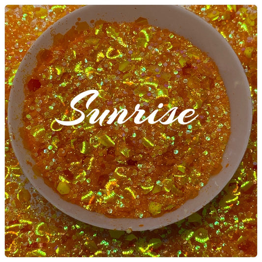 Sunrise: chameleon holo-chunky glitter mix, crafting supplies glitter, custom mix, resin supplies, resin glitter, mix holo glitter