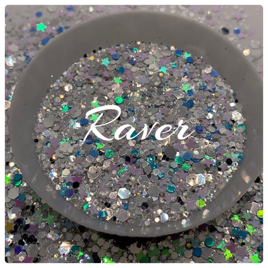 Raver: color shifting star hybrid chunky sequins glitter mix, multi holo color shifting glitter, custom mix, resin glitter, crafting